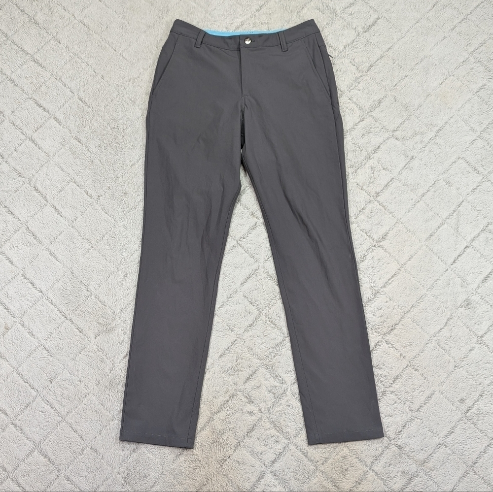 Birddogs Pants Mens 30x32 Gray Flex 5 Pocket Lined Slim Straight Office Golf